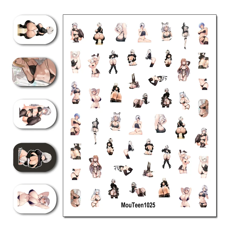 Mouteen1029 Dripping Graffiti Nail Sticker Nail Water Sticker for Art Decal