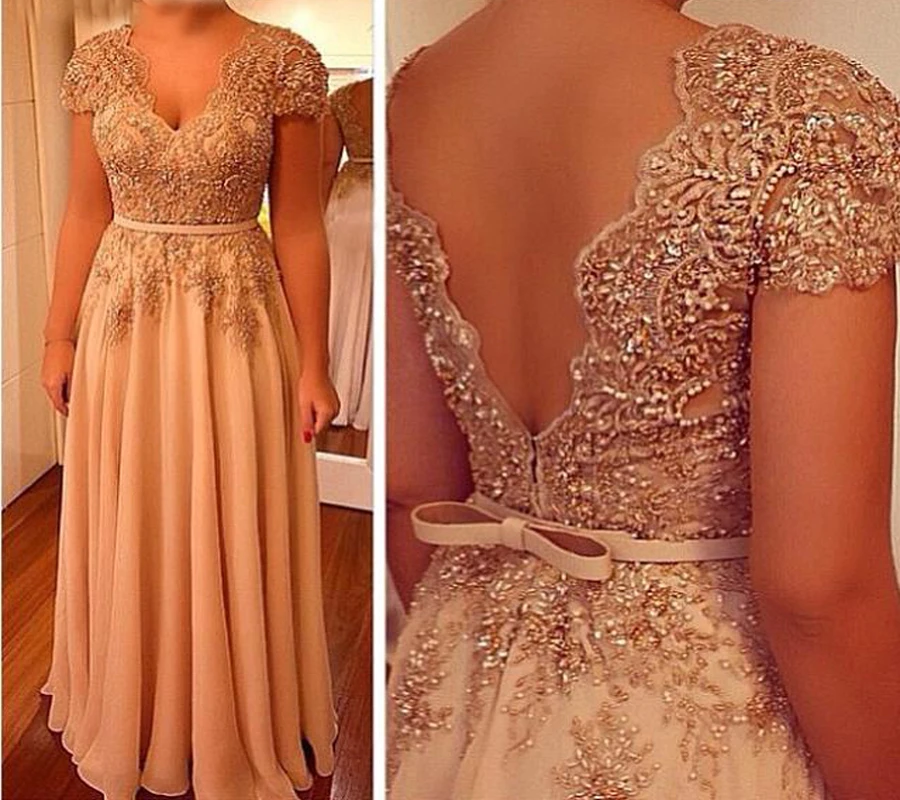 Robes de mère de la mariée pour mariage, manches courtes, col en V, corsage perlé, ceinture en mousseline de soie, 2021