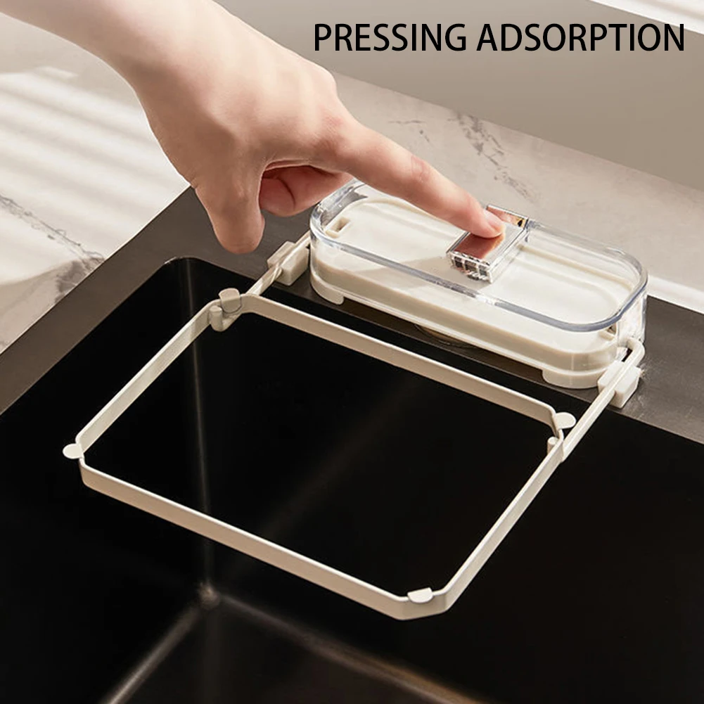 Filtro Per Lavello Da Cucina Con Ventosa E 50 Sacchetti Retina Usa E Getta - Colino In Acciaio E ABS Con Barra Porta Asciugamani