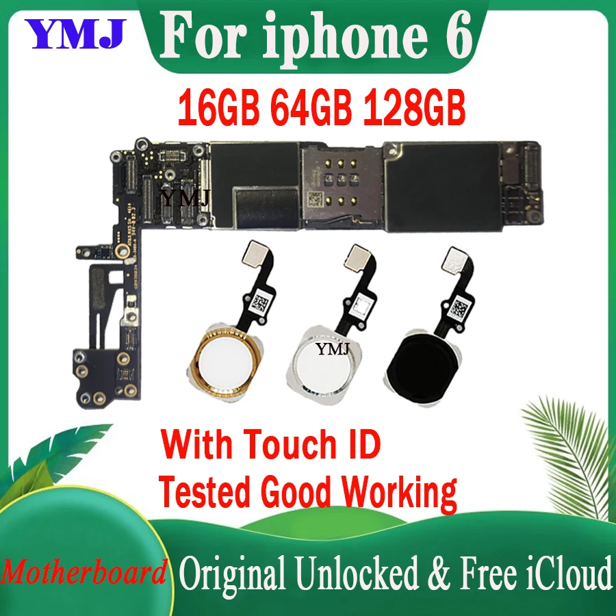 Per Iphone 6 Scheda Madre Da 4.7 Pollici Scheda Logica Da 16Gb 64Gb 128Gb Con/Senza Touch Id, Per Scheda Madre Di Sblocco Originale Iphone 6