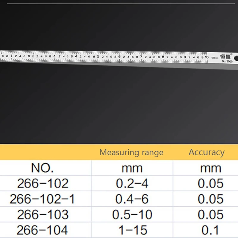Stainless Steel Slope Ruler Flatness Detection Feeler Gauge Gap Detection Ruler Slope Gauge Gap Wedge Feeler 0.05
