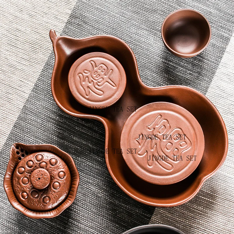 Washable purple clay teapot mat original mineral vermilion clay tea tray base Kung Fu tea set accessories