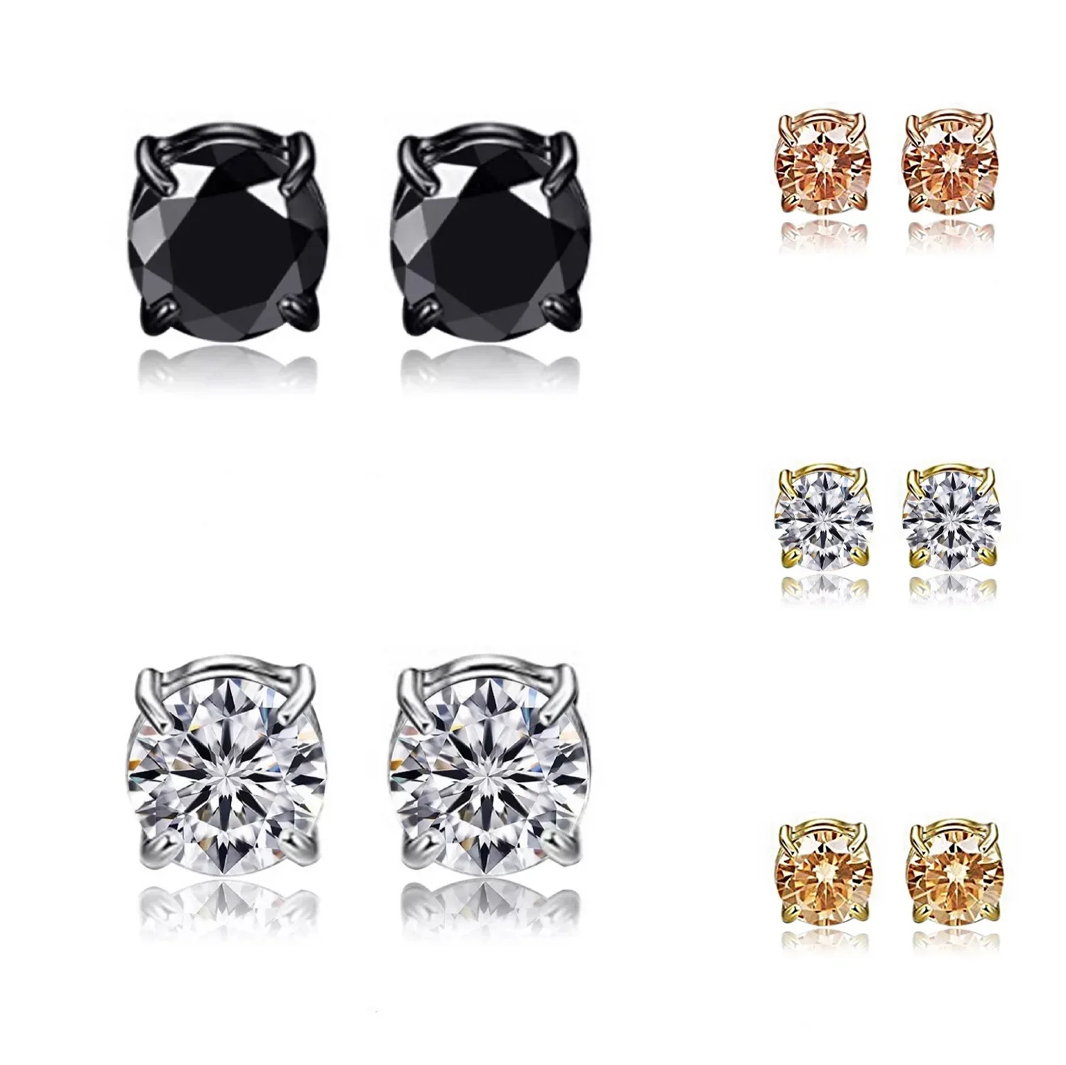 Stud Earrings Crystal Earrings Zircon Clip Earrings Non Piercing Jewelry Gift for Women Men Punk 1PC