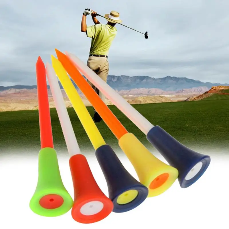 

1pc Golf Tees Mix Colors 83mm Plastic Rubber Cushion Golf Ball Holder Golf Accessories