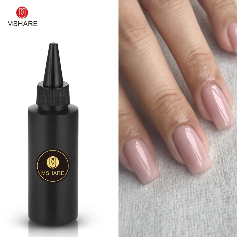 MSHARE Milk Milky Pink Rubber Base Coat Color Nail Gel Polish Semi Transparent French Camouflage Soak off UV LED Varnish 100ml