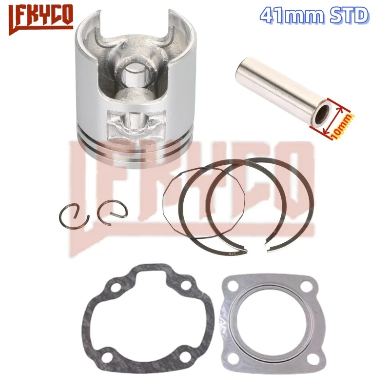 High-Performance 41mm 2-Stroke Piston Kit with 10mm Pin & Rings for Motorcycles and Scooters