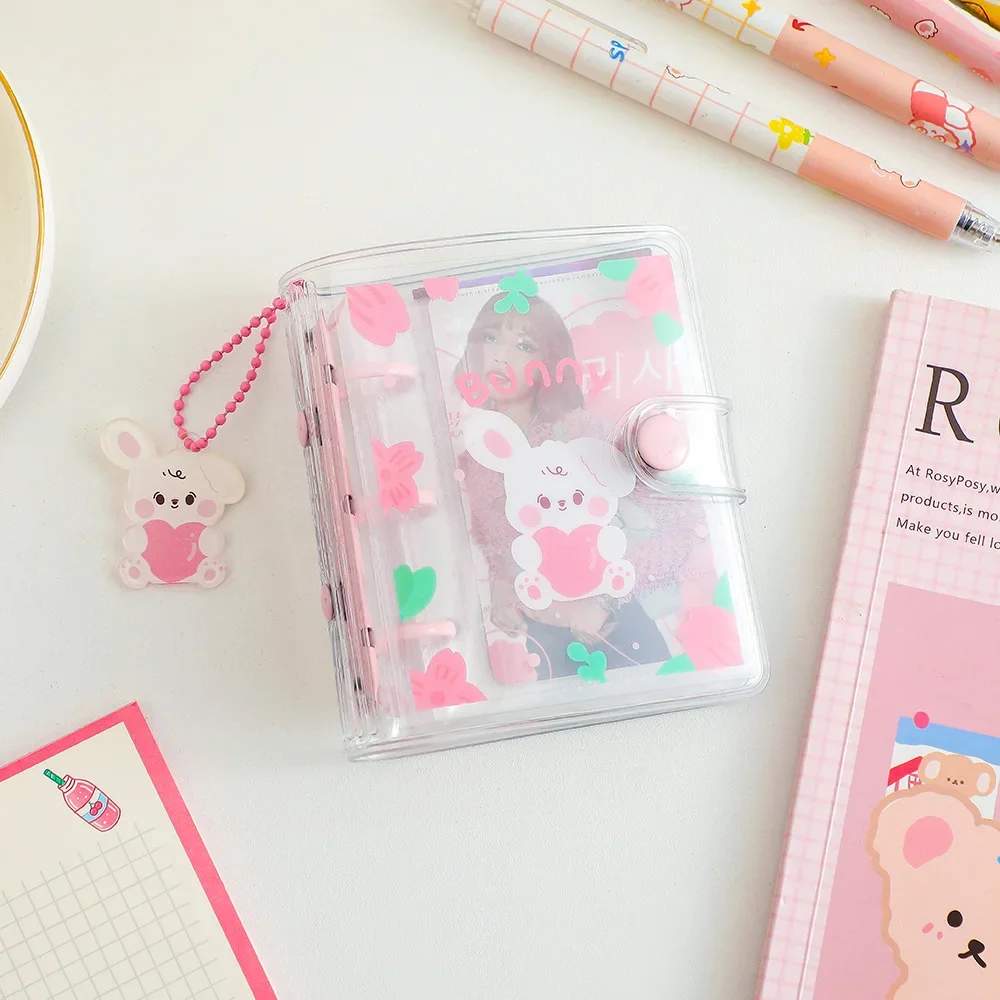 INS Cartoon Space Binder Card Holder Book Protable Transparent Album Girl DIY Idol Small Card Collection Book