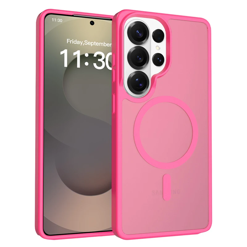 Magnetic Attraction Shockproof Matte Phone Case - Semi-Transparent, Skin Feel, Hard PC Back Cover