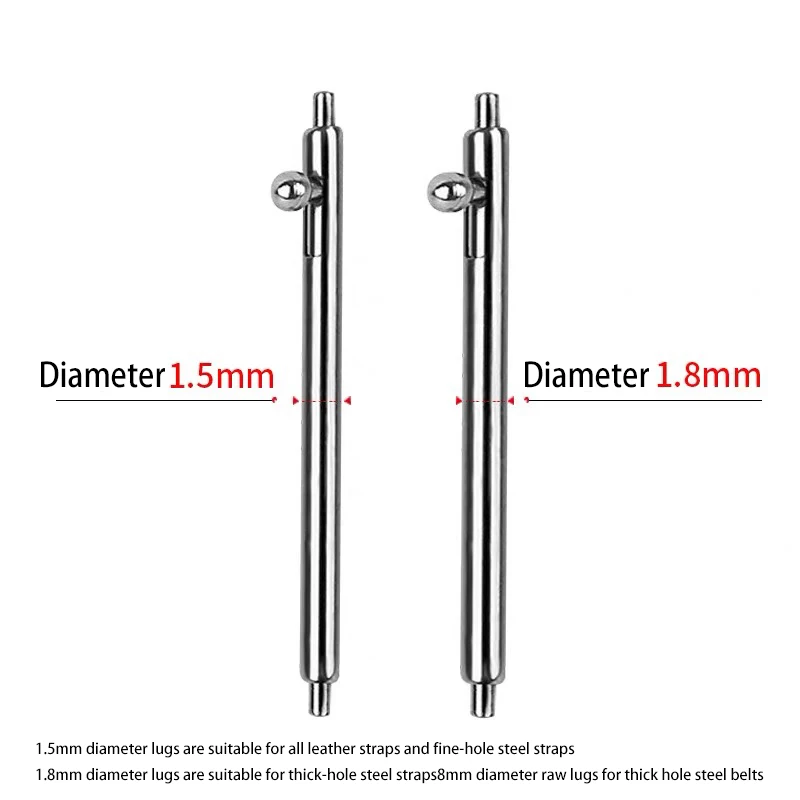 

100pcs Quick Release Spring Bar Pins Dia 1.8mm Watchband Pin Fit Smart Watch 18mm 20mm 22mm Strap Spring Bar Band Accessories