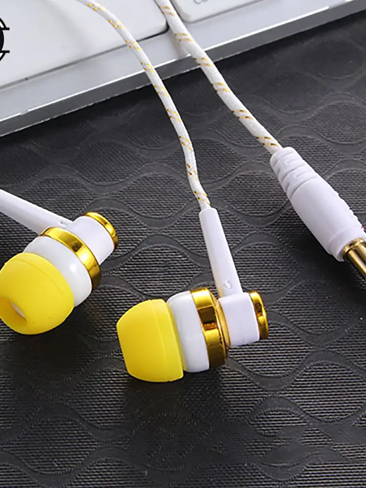 1 auricolare stereo cablato per chitarra in-ear da 3,5 mm con cavo in nylon intrecciato per laptop, smartphone, tablet_voghion.com