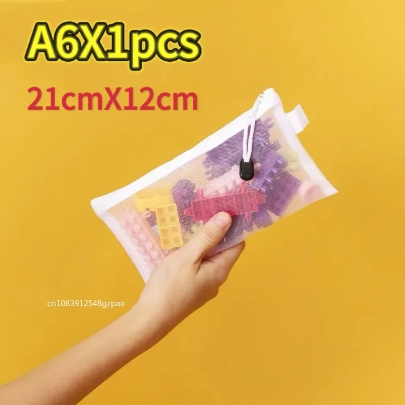 1/3/6 יחידות שקית אחסון רשת רוכסן צעצוע בניית בלוקים פאזל תת-חבילה ילדים חלקיקים רוכסן שקוף גימור אחסון