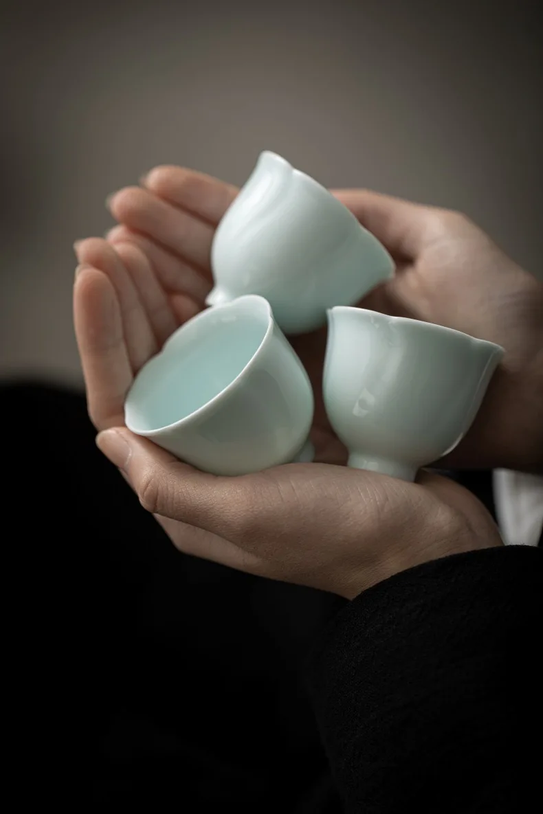 Description Picture 2 of itemKung Fu Tea Cup Green Ceramic Gaiwan Tea Bowl Tea Supplies jingdezhen Teapot Set Teaware