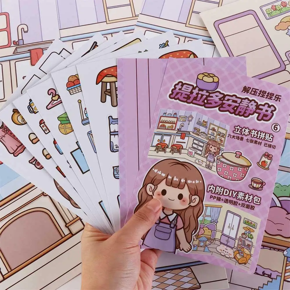 Sticker Book Pinch Music Quiet Book Cute Paper Kawaii Telado Busy Book Anime Activity Books Toddlers