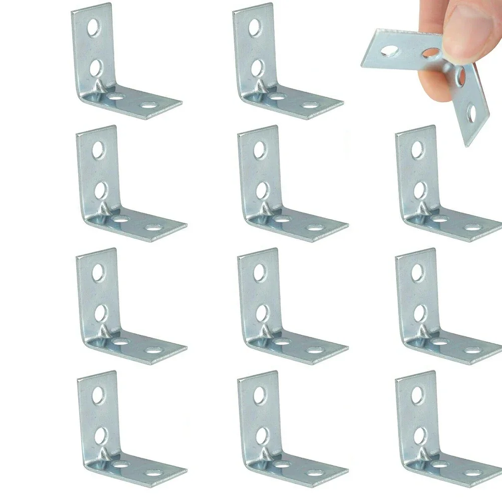 L-Shaped Corner Brackets 12pcs Metal Corner Braces Drawer Shelf Wall Bracket Fixing Right Angle Corners Brace Furniture Hardware