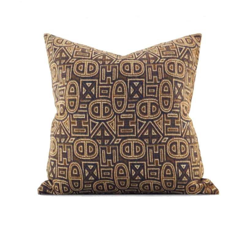 

Роскошные геометрические подушки, подушка из смесовой шерсти, коричневая, серая декоративная наволочка для дивана, стула, украшения для дома