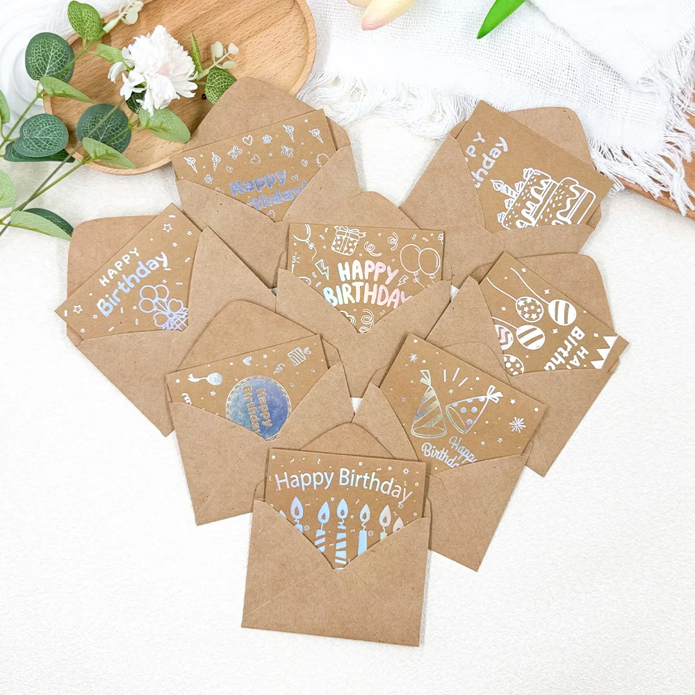 8-teiliges Geburtstags-Grußkarten-Set mit Umschlägen – Ards für Familie, Freunde und Kollegen, festliche Designs, Geburtstagsparty-Zubehör – Detail 2
