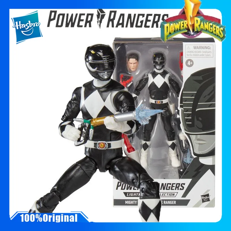 

Original Hasbro Power Ranger Powerful Transformation Black Ranger Joint Movable Anime Action Toy Collection Doll Handmade