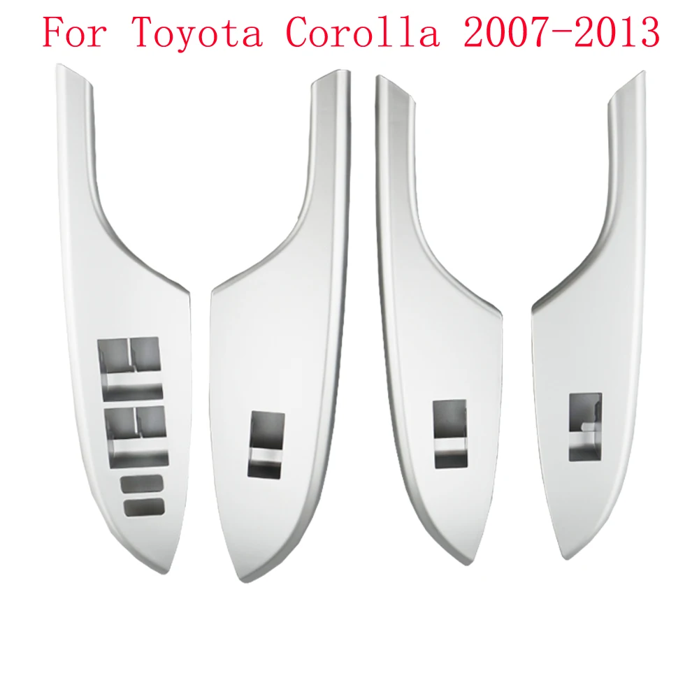 4PC For LHD For Toyota Corolla 2007 2008 2009 2010 2011 2012 2013 Power Electric Window Lift Control Switch Panel Cover Frame