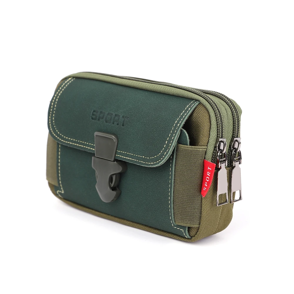Outdoor Men Canvas Waist Bag Pocket Sport Phone Purse Travel Zip Belt Bum Pouch 5