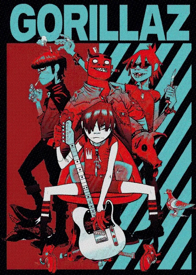 Gorillaz Hip-Hop Band Artistic Canvas Wall Art