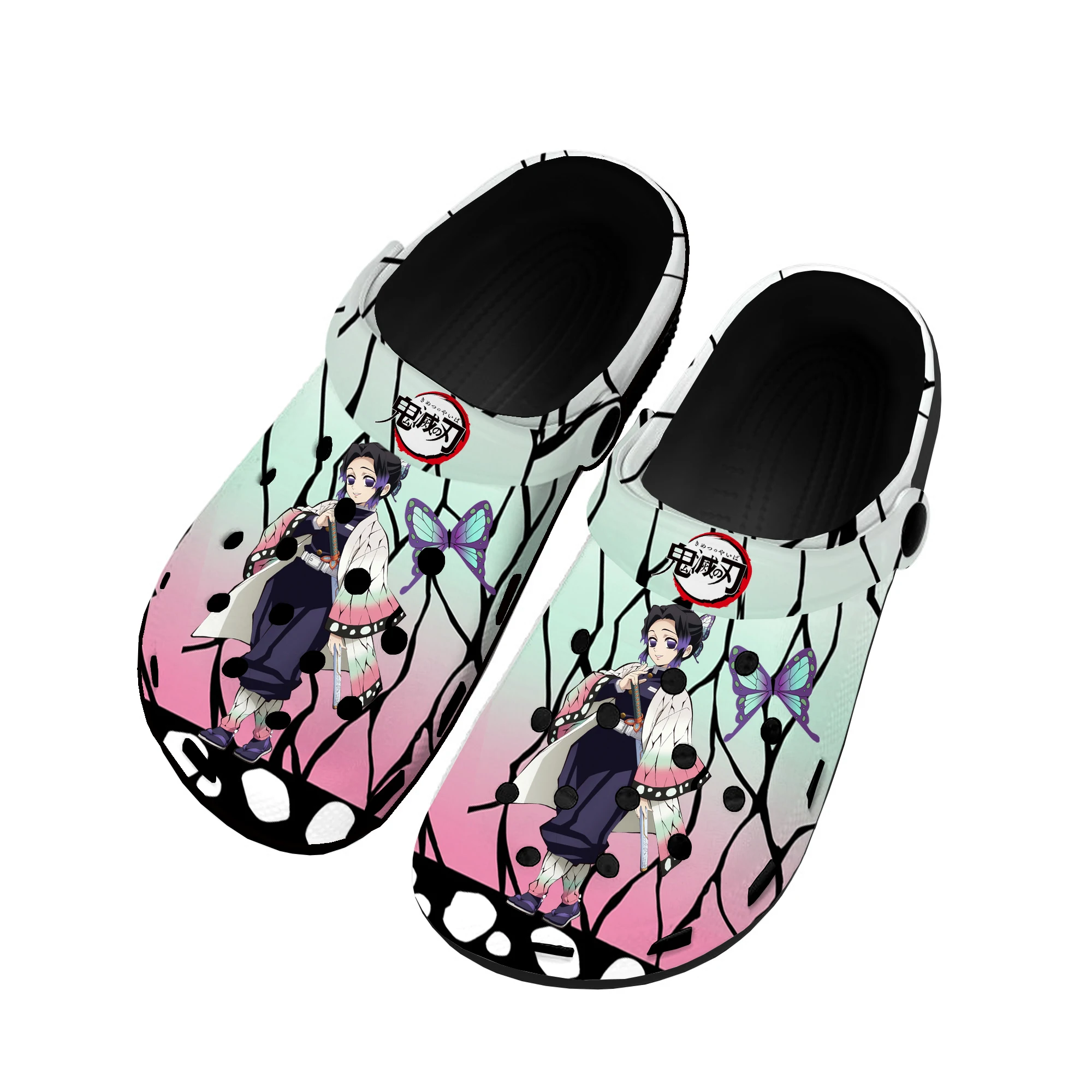 

Shinobu Kocho Kimetsu No Yaiba Home Clogs Custom Water Shoes Mens Womens Teenager Shoe Garden Clog Beach Hole Black Slippers