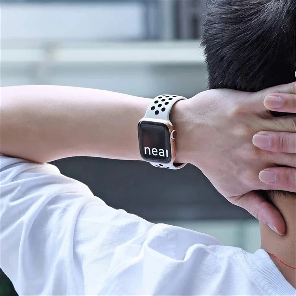 애플 워치 밴드용 실리콘 스포츠 팔찌, 아이워치 스트랩, 49mm, 44mm, 45mm, 42mm, 41mm, 40mm, 코레아 시리즈 9, 8 SE, 울트라 2, 7, 6, 5, 4, 3