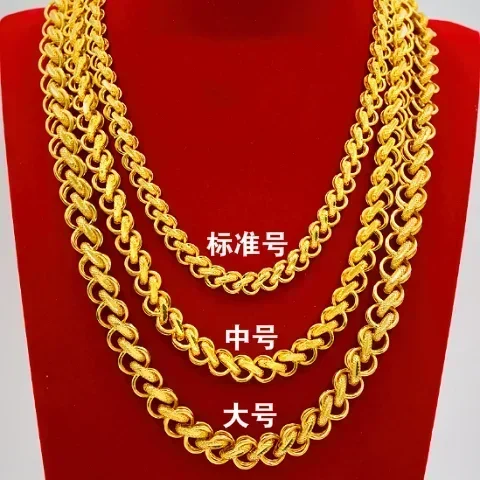 9999 진짜 금 24 K 목걸이, 남녀공용 금 목걸이, 보물 보스 체인, 풍부한 금 목걸이