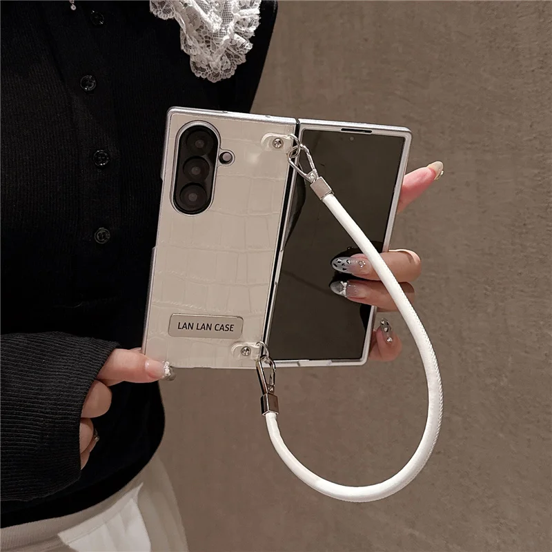 Elegant Leather Phone Case with Hand Rope Lanyard - Crossbody Design