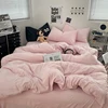 INS style solid brushed washable bed Flat sheets duvet covers pillowcase sets 2pcs/3pcs lightweight breathable machine washable 3