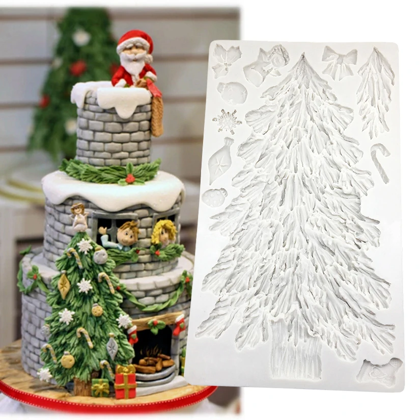 stampo Natale con 13 forme. Christmas House Tree Silicone Mold. Stampo