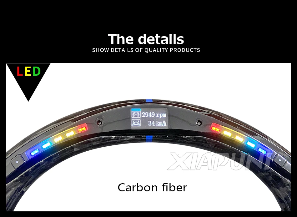 Fit For VW Golf 7 MK7 Mk7.5 GTI Scirocco Polo GTS R Line 2014-2017 LED RPM Racing Steering Wheel Forge carbon fiber Customized - - Racext 27