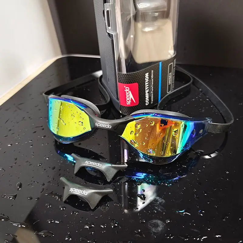 2300 black gold electroplated swimming goggles