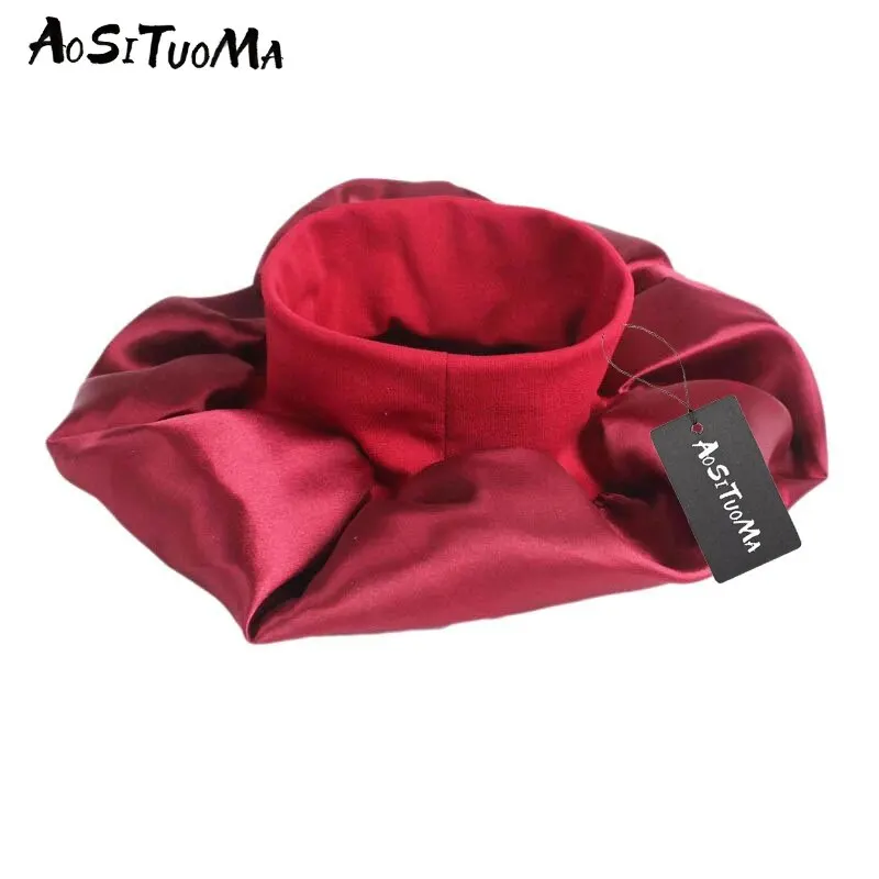 Night hair cap Silky Satin Hair Bonnet with Wide Elastic Band for Sleeping Showering and Styling Curly and Natural Hair