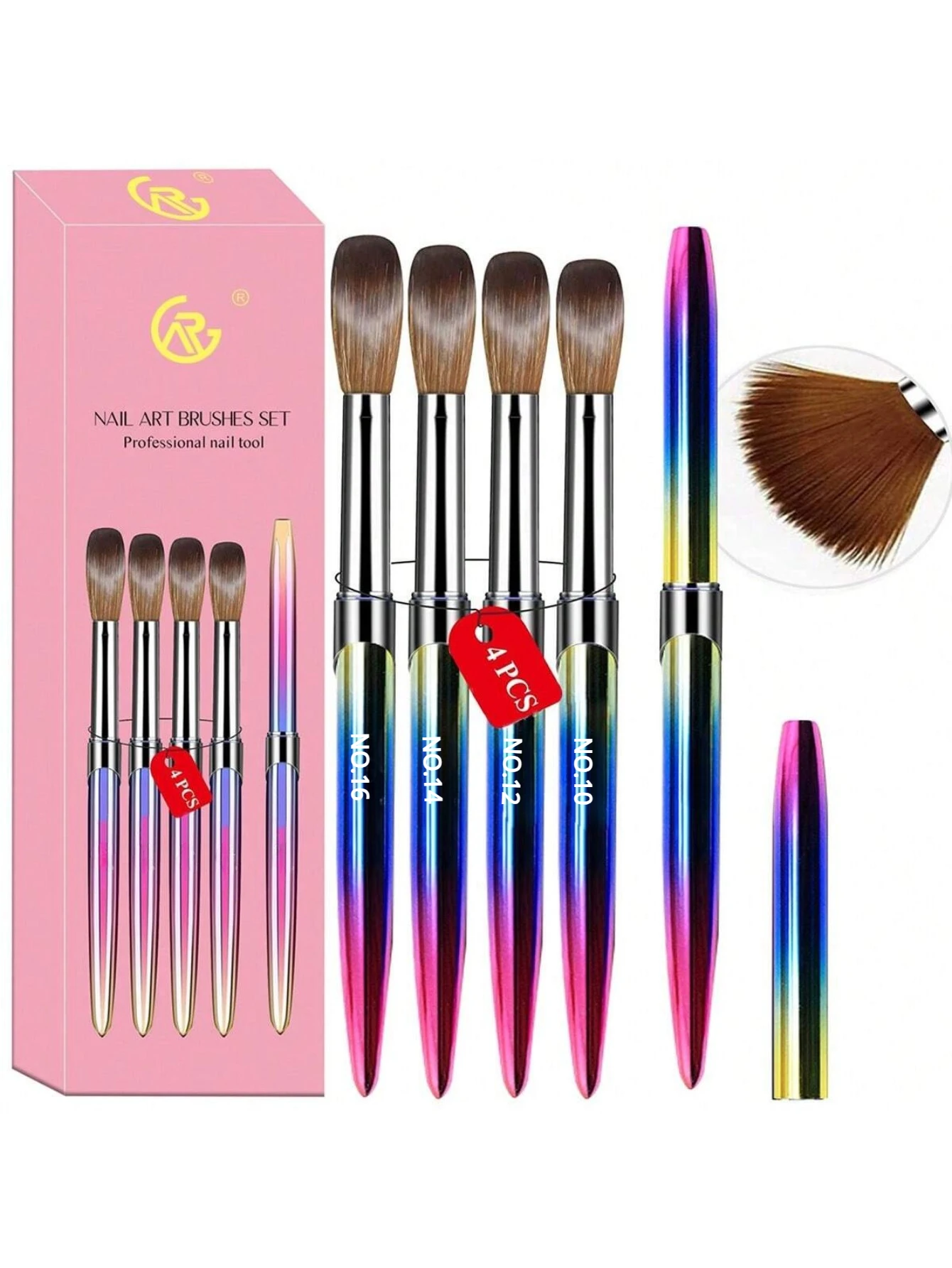 Nail Brushes 4Pcs Acrylic Nail Brush Set Women Home Solon Diy