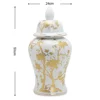 Gold-plated Flower Ceramic Ginger Jar White Ceramic Storage Jar Crafts Ornaments Flower Arrangement Decorative Jar Ornaments 5