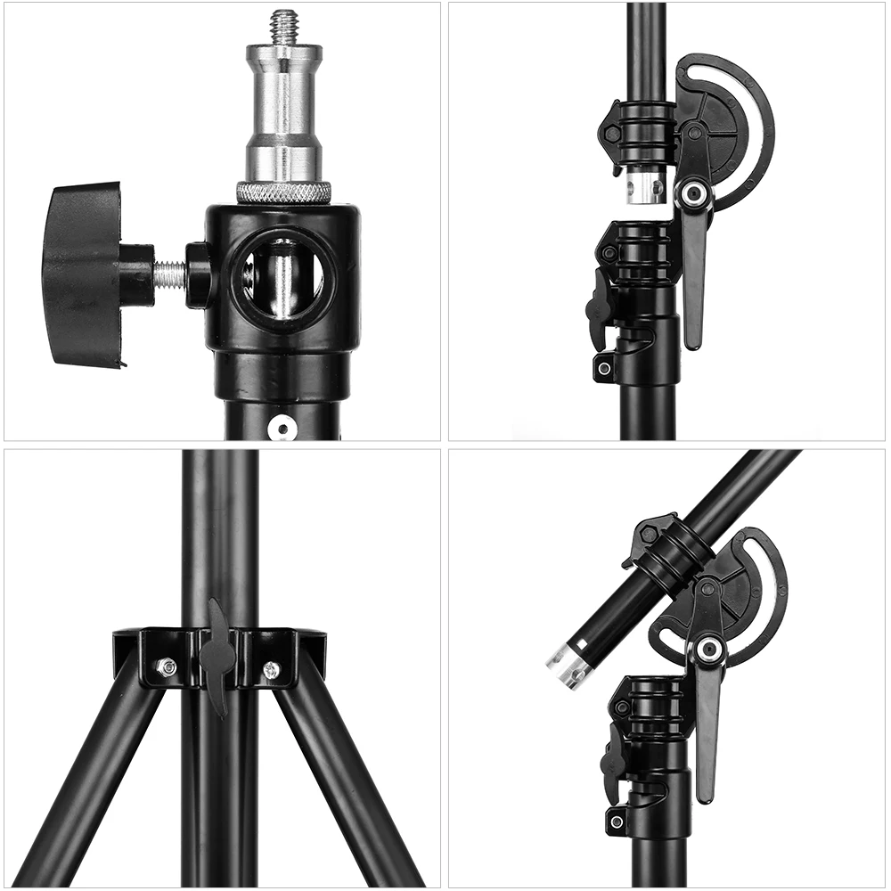 126" 320cm 2in1 Light Stand,Boom Arm,Rotatable Aluminum Adjustable Tripod Boom Light Stand with Sandbag for Studio Photography