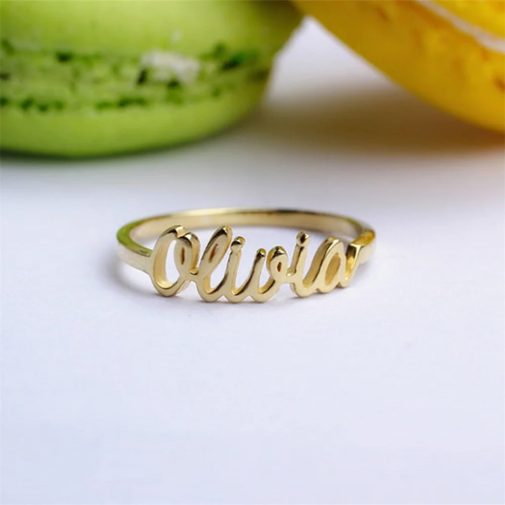 

Женское кольцо с именем на заказ, персонализированные ювелирные изделия из нержавеющей стали, табличка с именем, кольца для мужчин