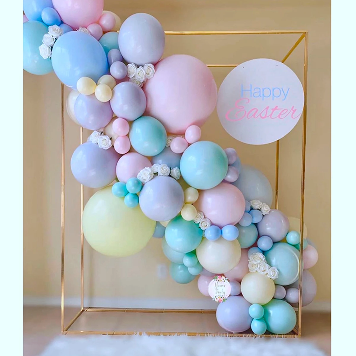 Arco in metallo, 2 pezzi, per arco di nozze, supporto per sfondo dorato, adatto per matrimoni, feste di compleanno, decorazione per eventi, utilizzabile con palloncini, nastri
