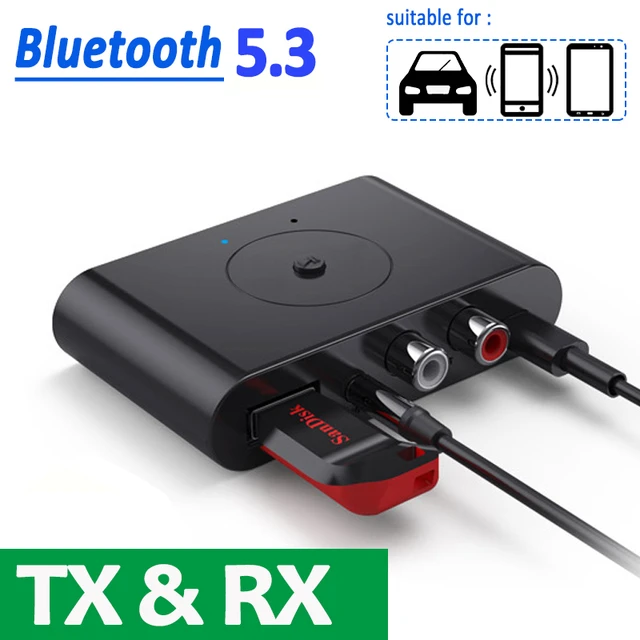 Adaptateur Bluetooth 5.0 Audio ÉMetteur Bluetooth RéCepteur pour Pc / Tv /  Voiture 3.5Mm Aux Musique Rx