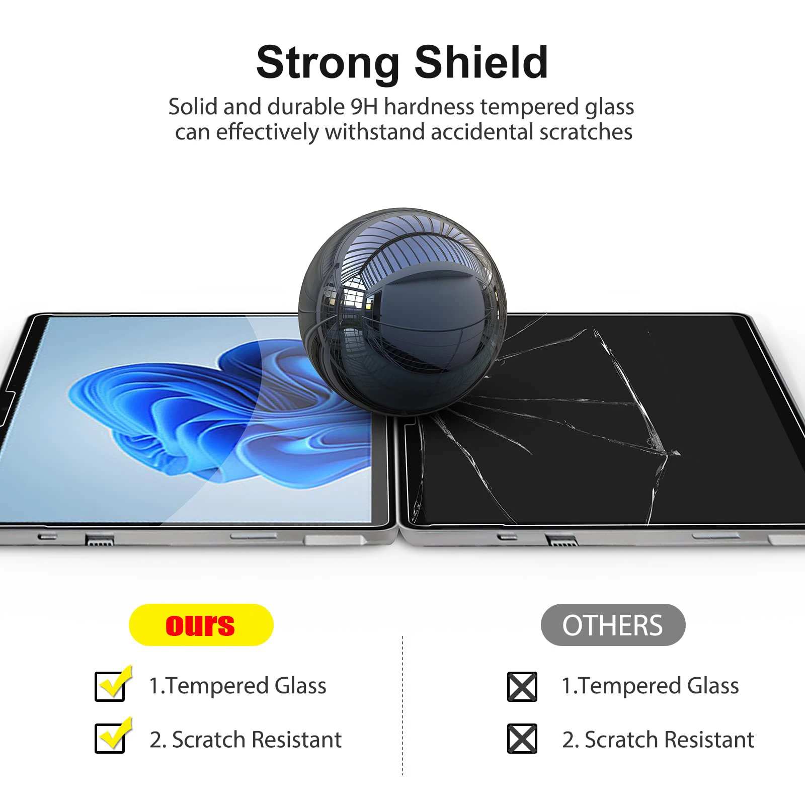 Premium Tempered Glass Screen Protector for Microsoft Surface Pro and Surface Go Series
