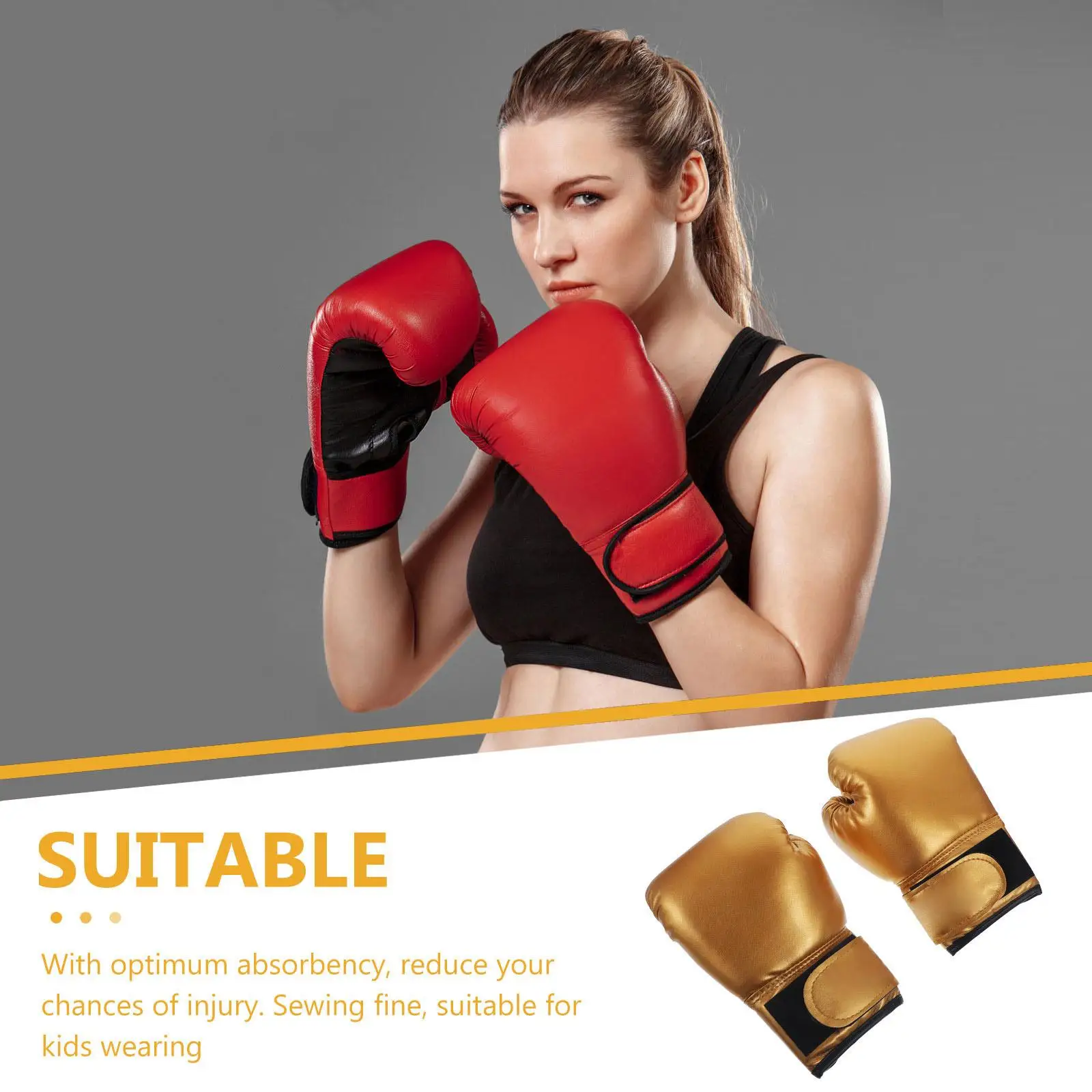 1 Pair Punching Training Workout Fight Exercise Mitts Kids PU Leather Boxing Gloves Kids Children Train Gym Glove Hand Protector