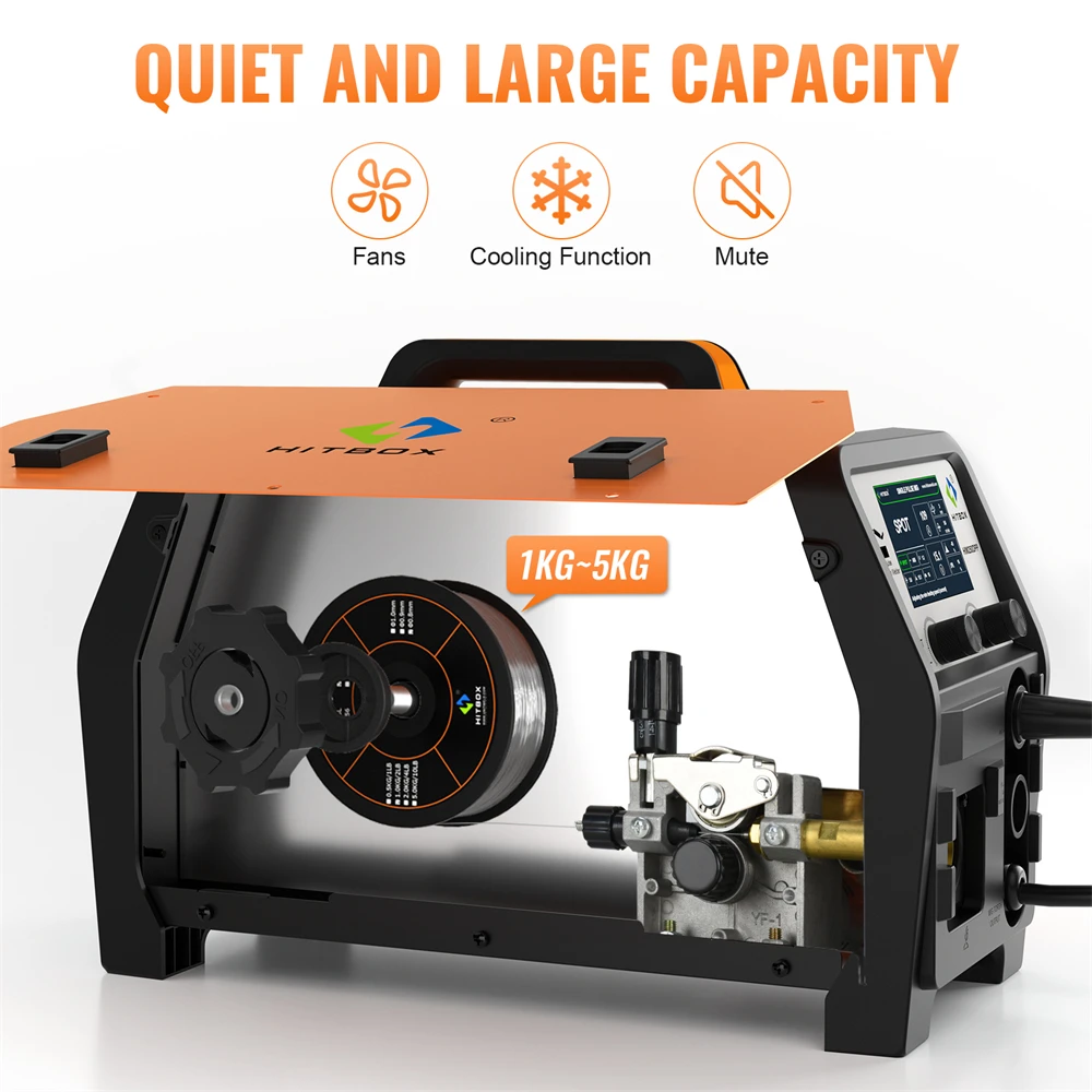 HITBOX Double Pulse Aluminum Welder MIG Welding Machine HIM250 DPP 180A MIG Gas/Gasless /MMA/Lift TIG IGBT Inverter Welders 5