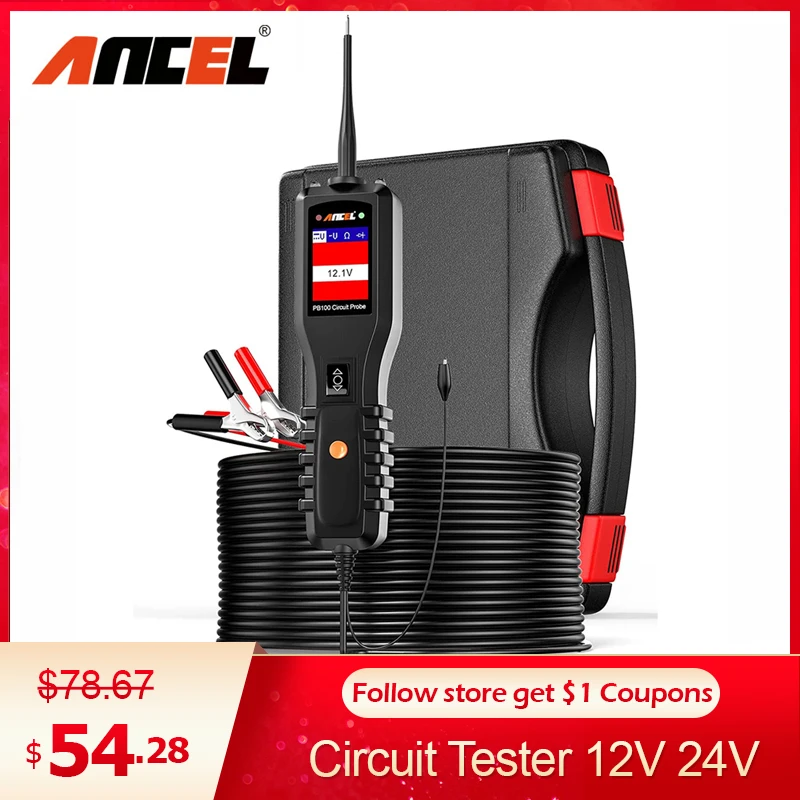 normal car temperature gauge Ancel PB100 Automotive Circuit Tester Power Circuit Probe Kit Electrical System Diagnostic Tool 12V 24V Voltage Power Scanner best automotive engine analyzer