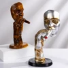 Creative Art Craft Retro Abstract Cigar Smoking Statue Man Ornament Wholesale Room Wine Cabinet Desktop Home Furnishing Decor 1