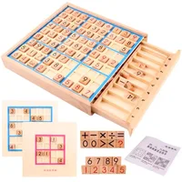 Wooden Sudoku Board Game With Drawer Logical Thinking Puzzles Brain Teaser For Adults And Kids Educational Toys 1