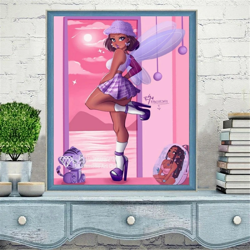 Cartoon Girl 5D DIY AB Diamond Painting Embroidery Fantasy Cute Beauty Cross Stitch Mosaic Handicraft Pictures Craft Home Decor diamond painting