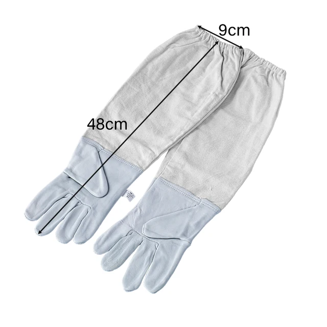 Méhész-Kesztyű Anti-Kesztyű Védőhüvelyek Szellőztetett Báránybőr És Vászon Kiváló Minőségű Apikulturális Szerszámok Méhészeti Kesztyű - Image 4