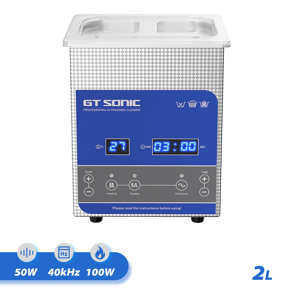 GTSONICUltrasonicCleanerBath2L50WDegaswithHeaterTimerDigital