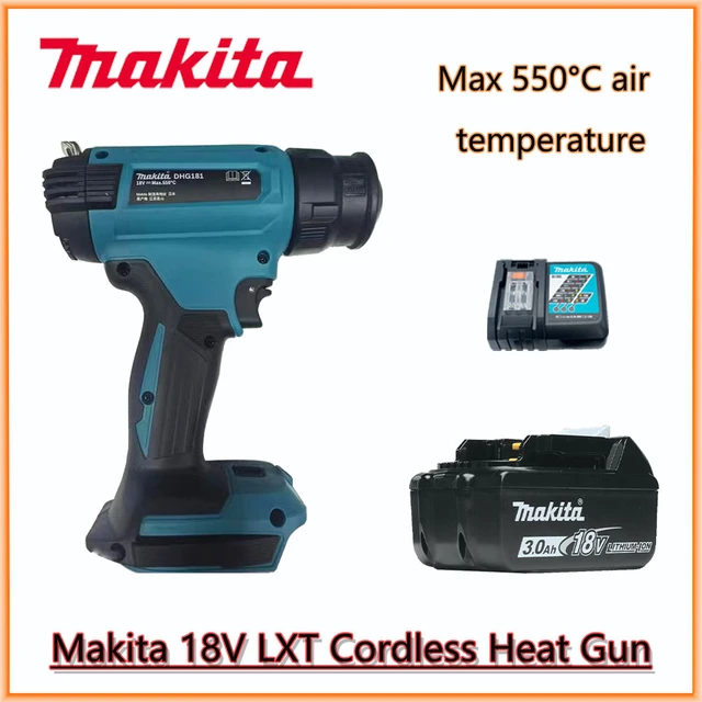 Makita DHG 180 RF1 Pistolet à air chaud sans fil 550 °C 18V + 1x