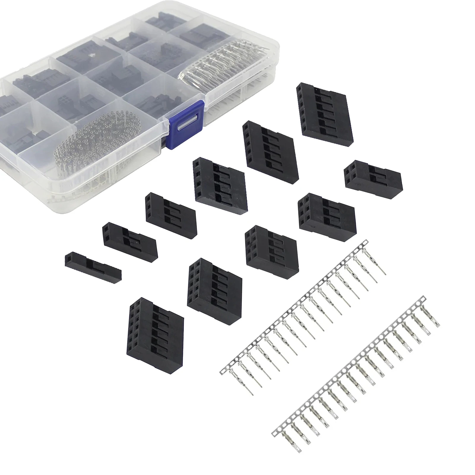 620pcs Jumper Wire Connector Kit 2.54mm Male Female Crimp Pin Terminal Kit 250v 3a 1-12pin Header Housing